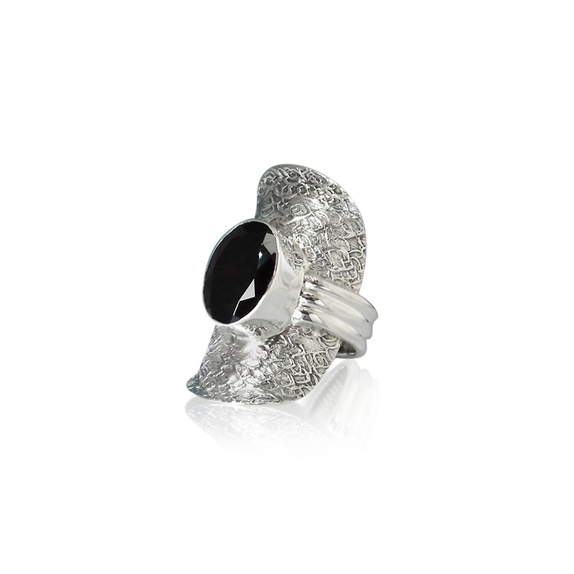 Black Spinel Saddle Ring