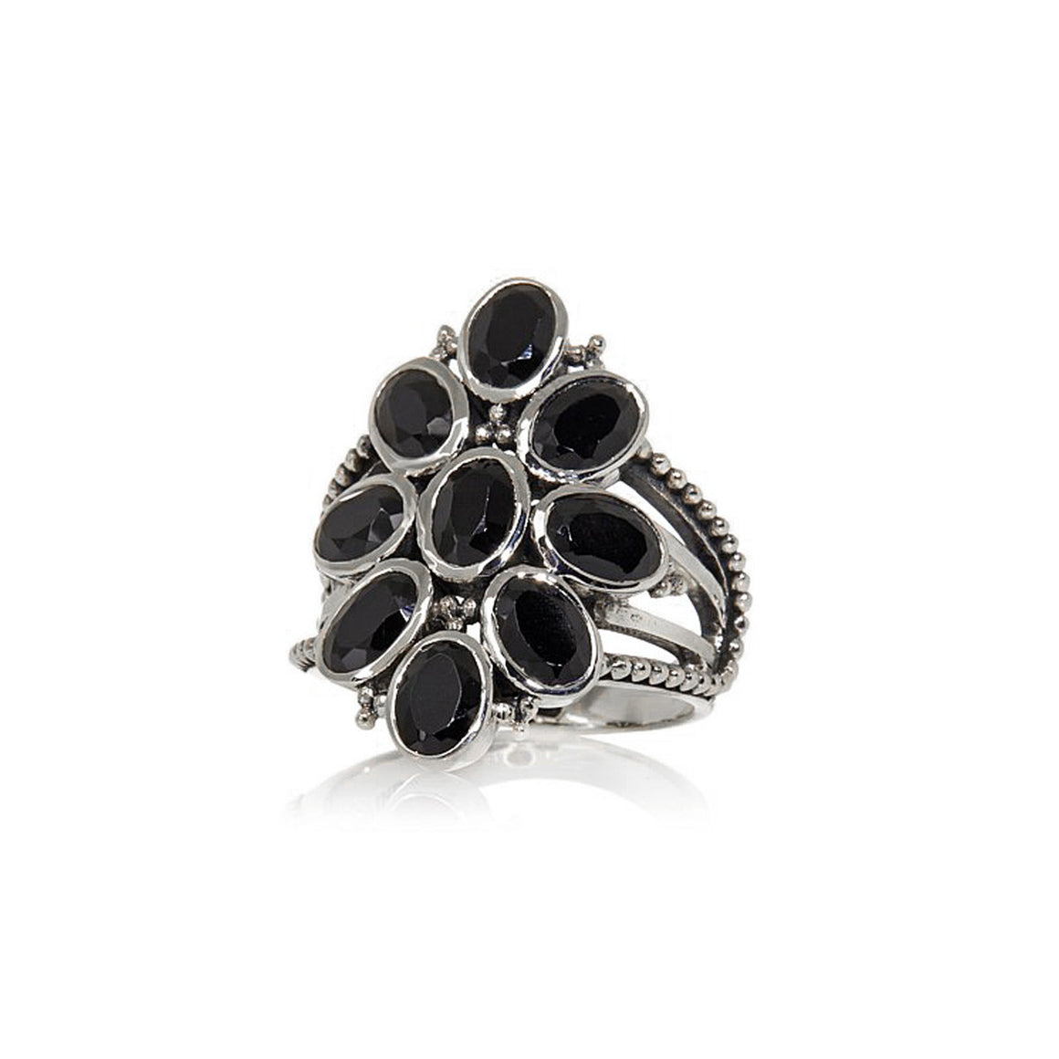 Black Spinel Multi Stone Ring