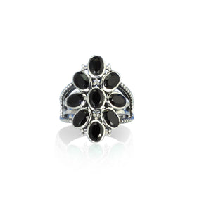 Black Spinel Multi Stone Ring