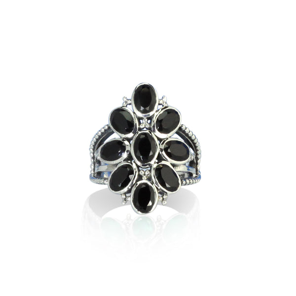 Black Spinel Multi Stone Ring