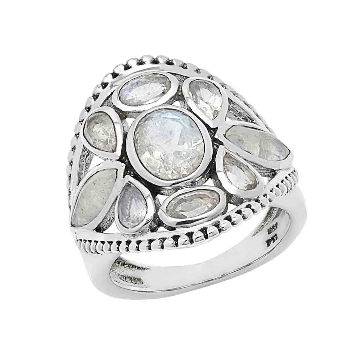 Rainbow Moonstone Ring