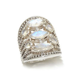 Rainbow Moonstone Ring