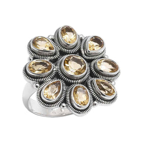 Citrine Flower Ring