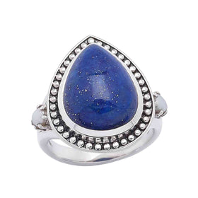 Lapis and Freshwater Pearl Gemstone Ring