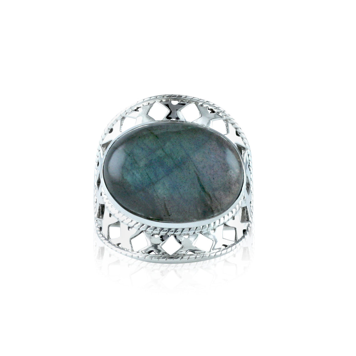 Labradorite Basket Weave Ring