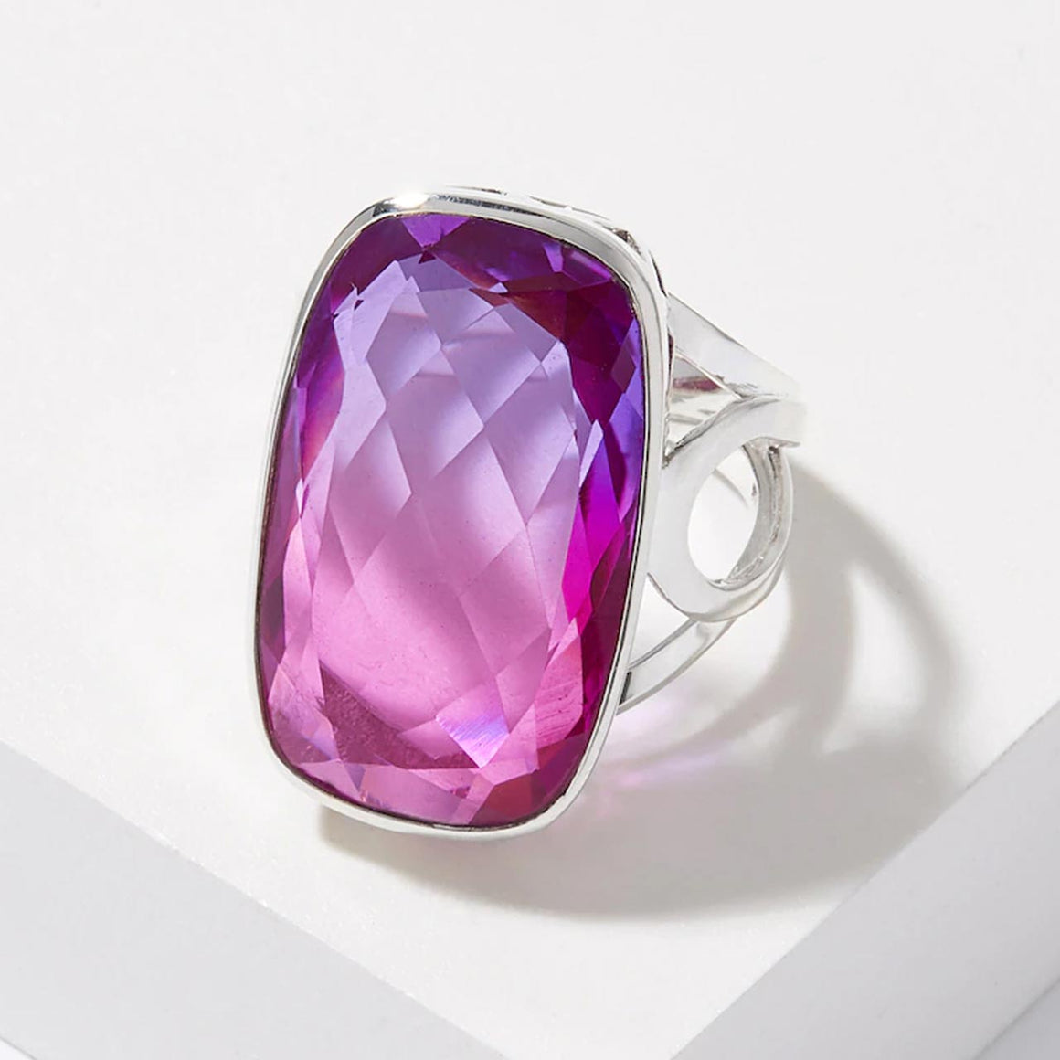 Bi Colour Purple Quartz Ring