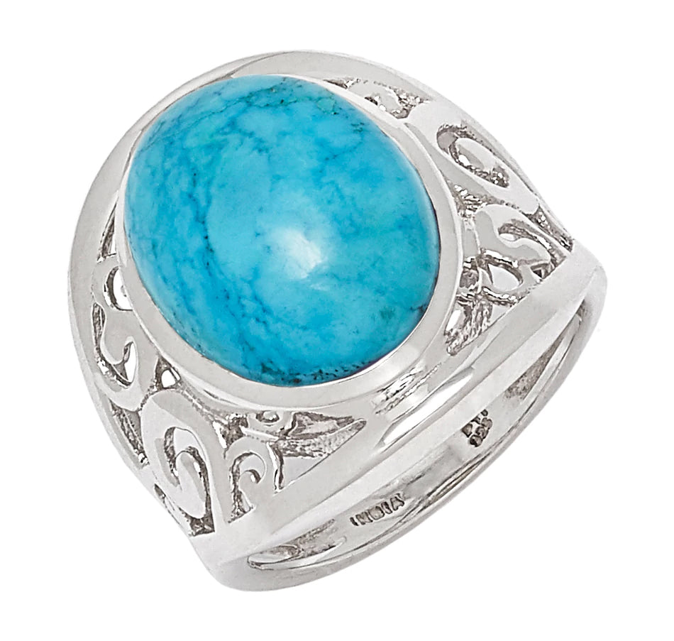 Magnesite Oval Scrollwork Ring