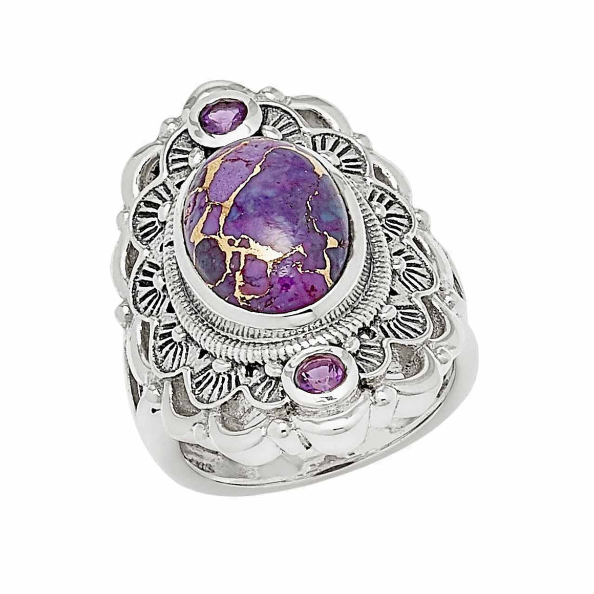 Purple Mohave Turquoise and African Amethyst Ring