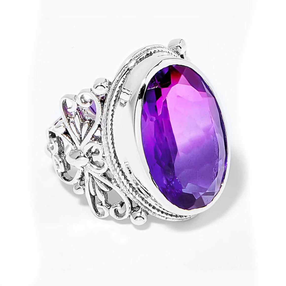 Bi Colour Purple Quartz Ring
