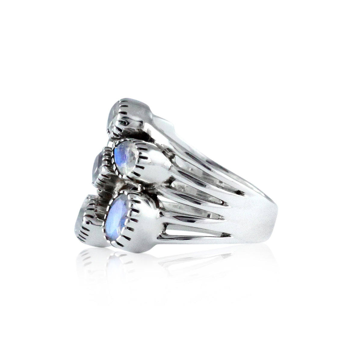 Rainbow Moonstone Multi Stone Ring