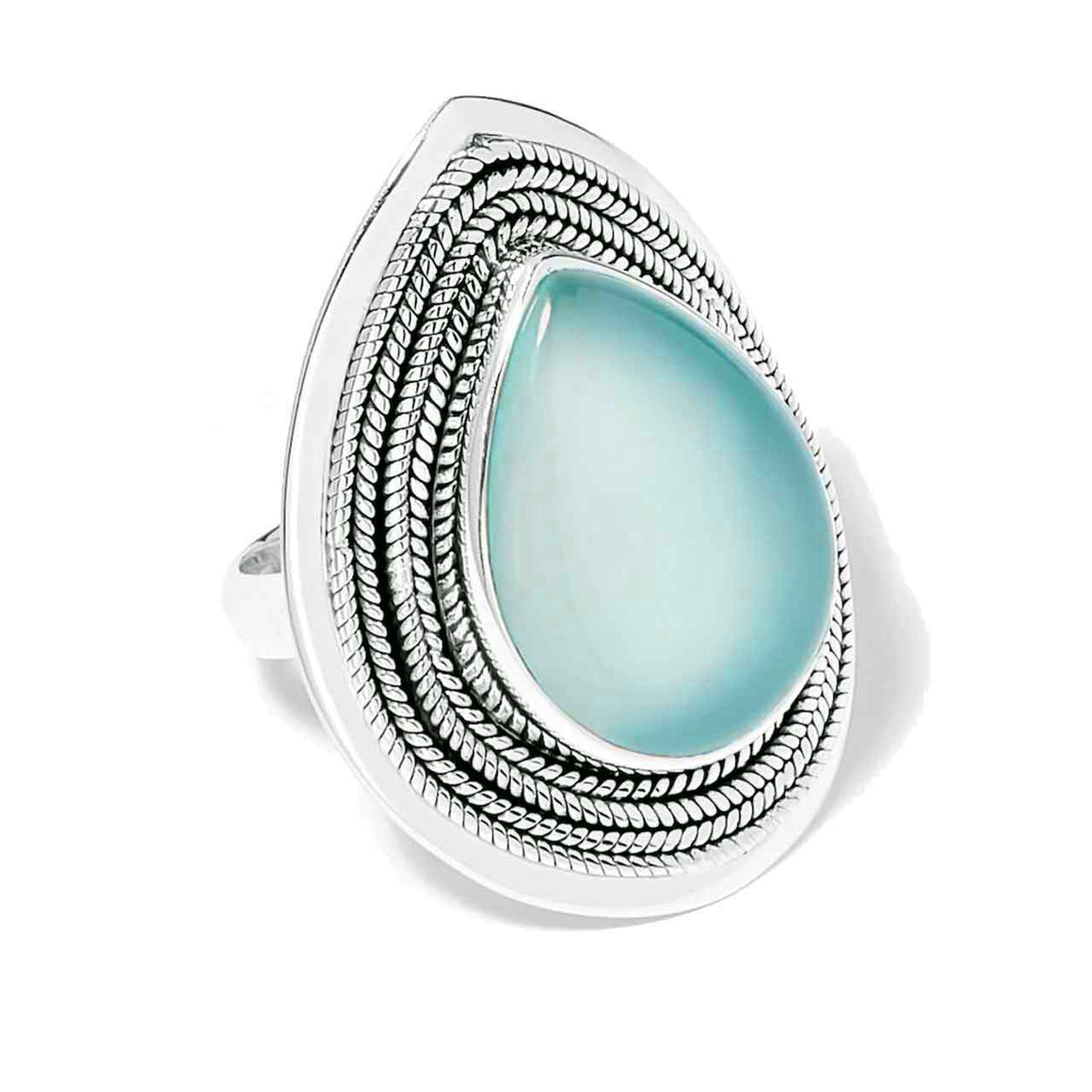 Aqua Chalcedony Ring