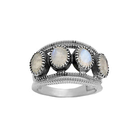 Rainbow Moonstone Multi Stone Ring
