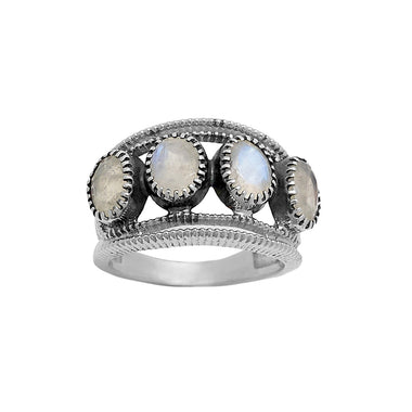 Rainbow Moonstone Multi Stone Ring
