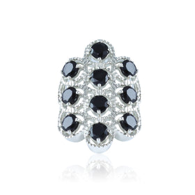 Black Spinel Multi Stone Ring