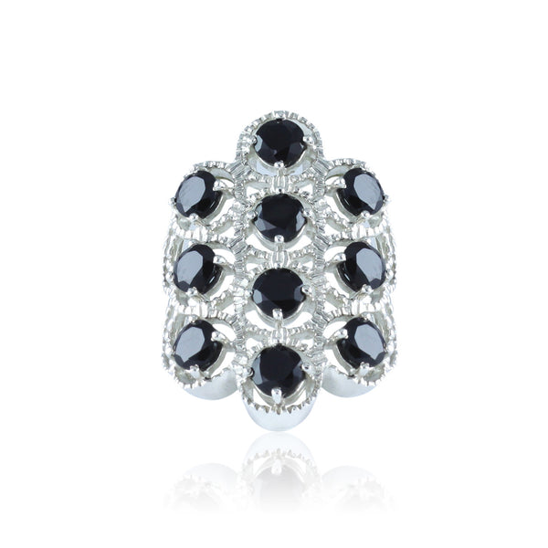 Black Spinel Multi Stone Ring
