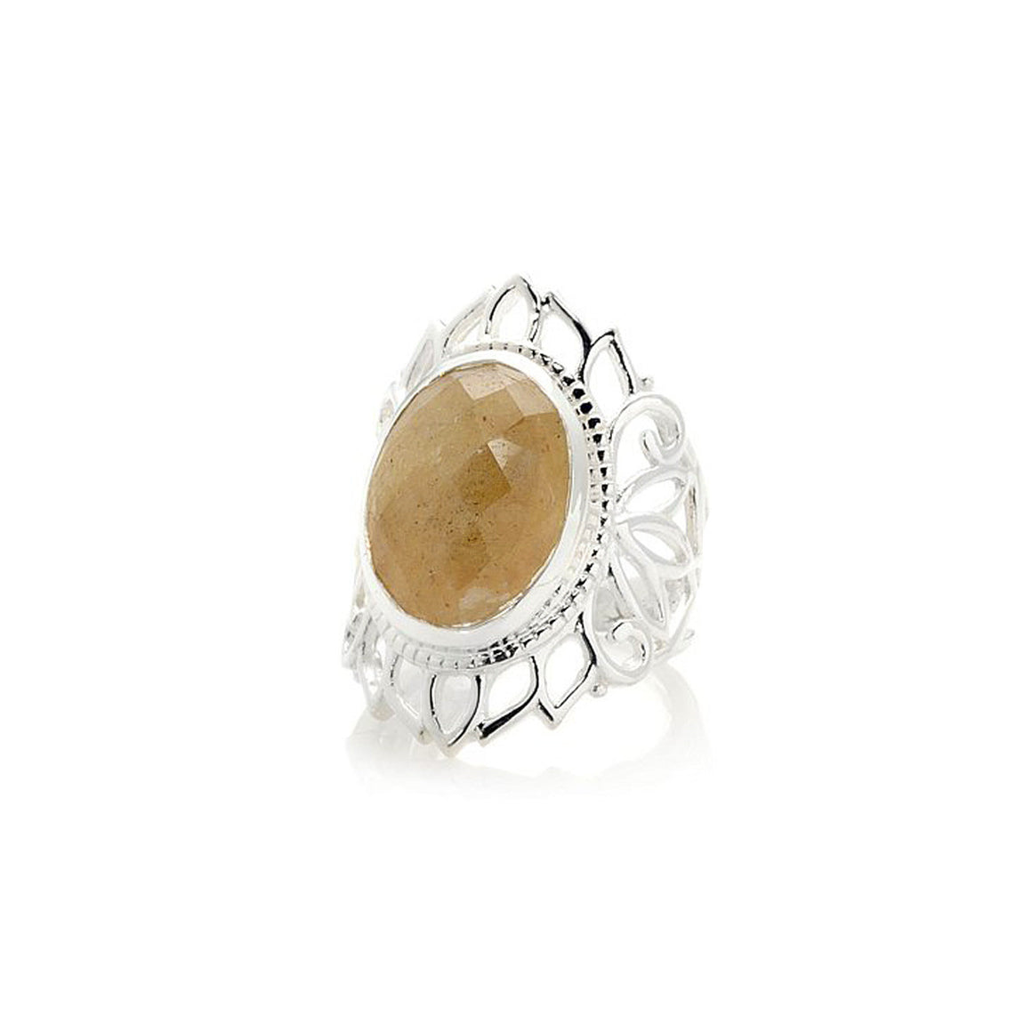 Yellow Sapphire Lotus Flower Ring