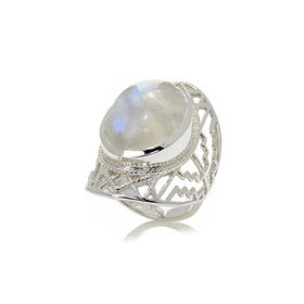 Rainbow Moonstone Ring