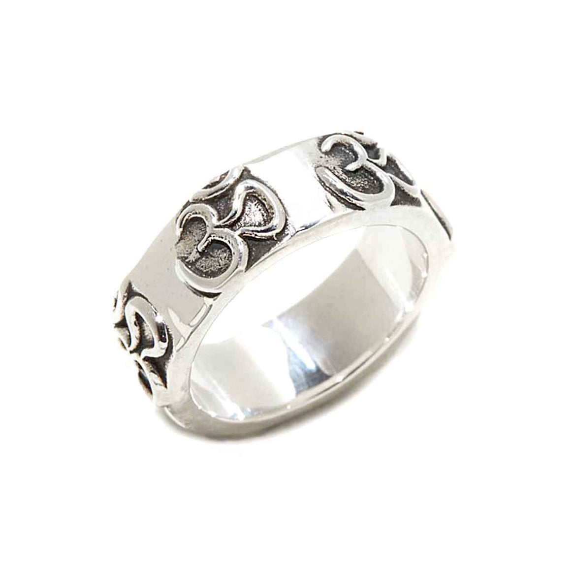 Sterling Silver Om Ring