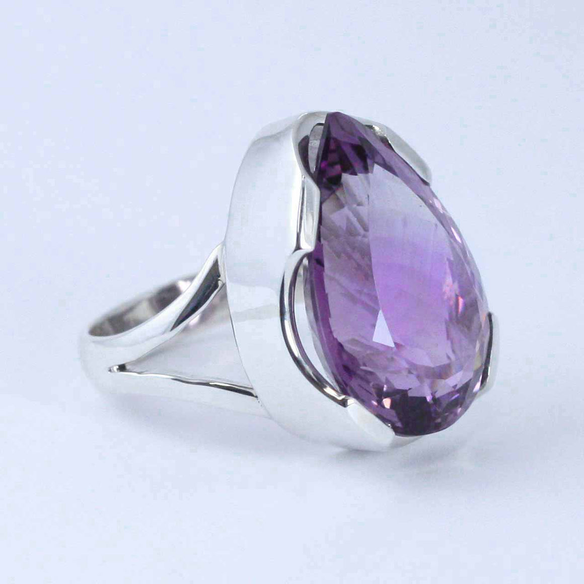 Amethyst Teardrop Gemstone Ring