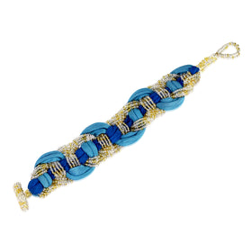 Fabric and Potay Wrap Bracelet