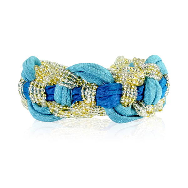 Fabric and Potay Wrap Bracelet