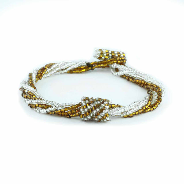 5 Strand Bracelet with Decorative Crocheted Spiral