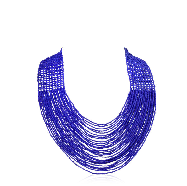 Beaded Potay Lattice Work Waterfall Necklace