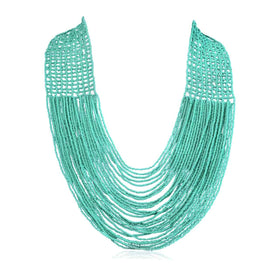 Beaded Potay Lattice Work Waterfall Necklace