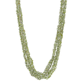 5 Strand Hand Beaded Crocheted Potay Necklace- Silk & Czech Glass Beads