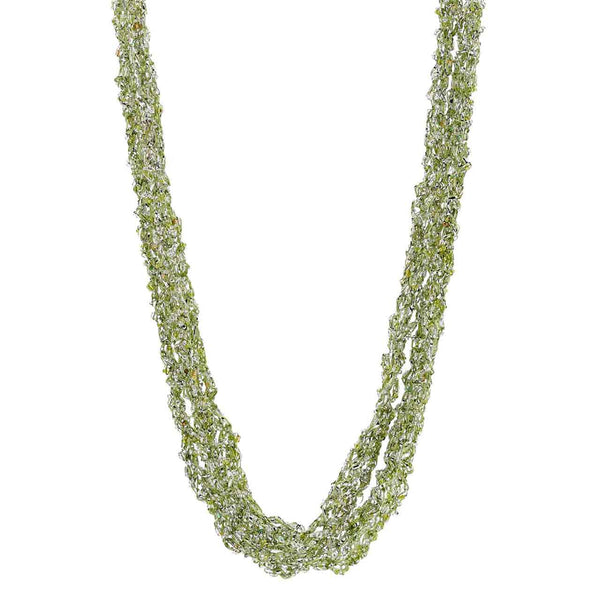 5 Strand Hand Beaded Crocheted Potay Necklace- Silk & Czech Glass Beads