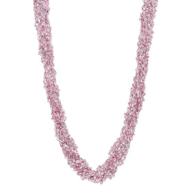 5 Strand Hand Beaded Crocheted Potay Necklace- Silk & Czech Glass Beads