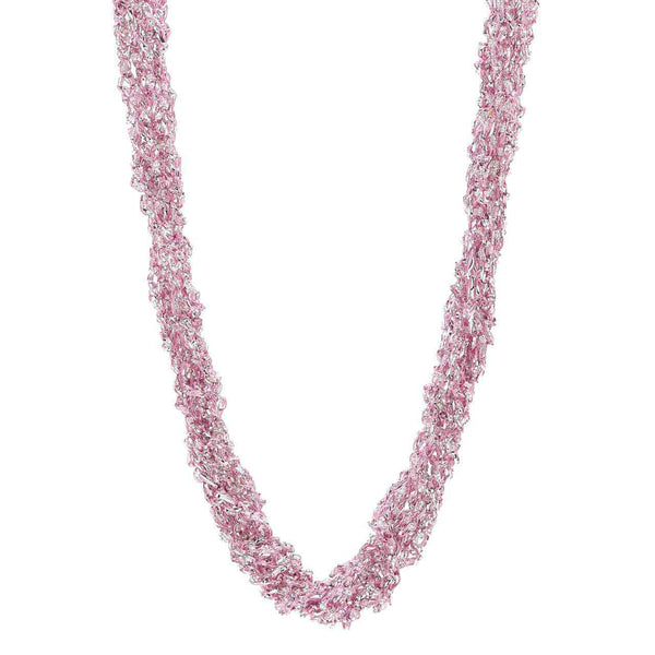 5 Strand Hand Beaded Crocheted Potay Necklace- Silk & Czech Glass Beads