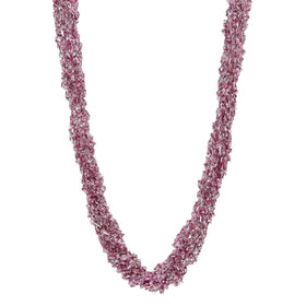 5 Strand Hand Beaded Crocheted Potay Necklace- Silk & Czech Glass Beads