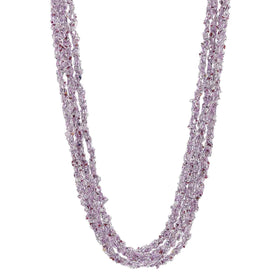 5 Strand Hand Beaded Crocheted Potay Necklace- Silk & Czech Glass Beads