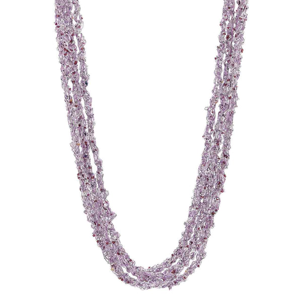 5 Strand Hand Beaded Crocheted Potay Necklace- Silk & Czech Glass Beads