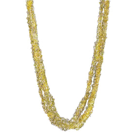 5 Strand Hand Beaded Crocheted Potay Necklace- Silk & Czech Glass Beads