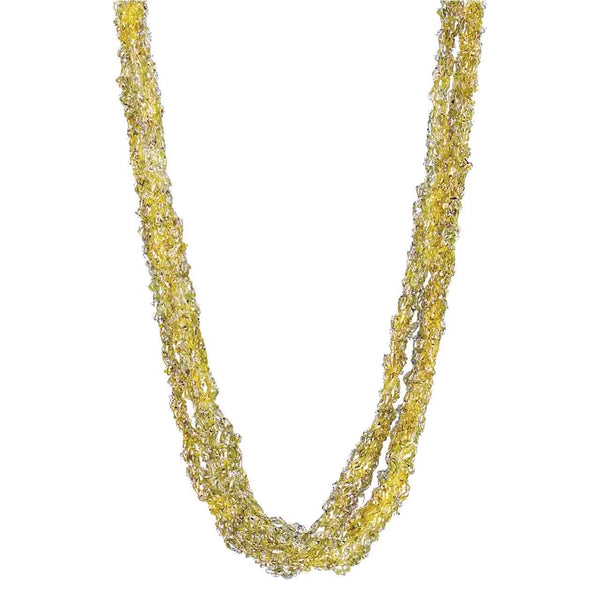 5 Strand Hand Beaded Crocheted Potay Necklace- Silk & Czech Glass Beads