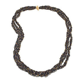 Raw Silk Crochet 45" 3-Strand Necklace
