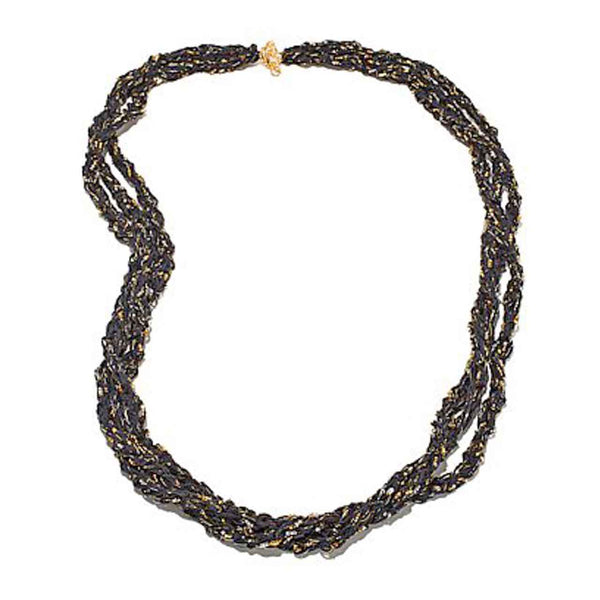 Raw Silk Crochet 45" 3-Strand Necklace