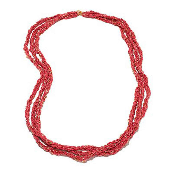 Raw Silk Crochet 45" 3-Strand Necklace