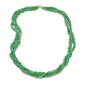 Raw Silk Crochet 45" 3- Strand Necklace