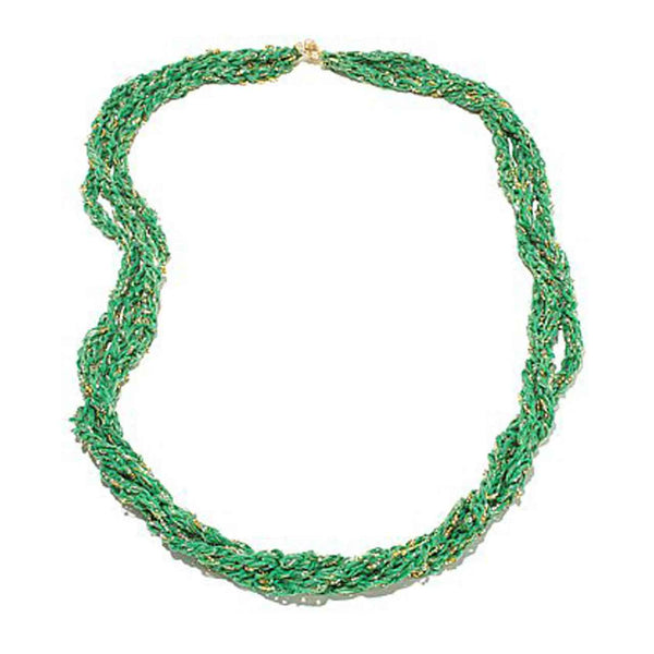 Raw Silk Crochet 45" 3- Strand Necklace