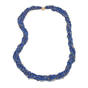 Raw Silk Crochet 45" 3-Strand Necklace