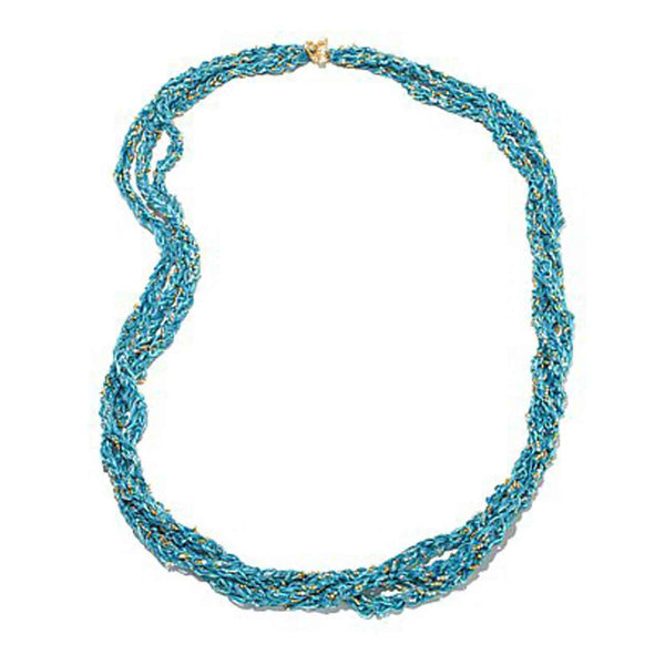 Raw Silk Crochet 45" 3-Strand Necklace