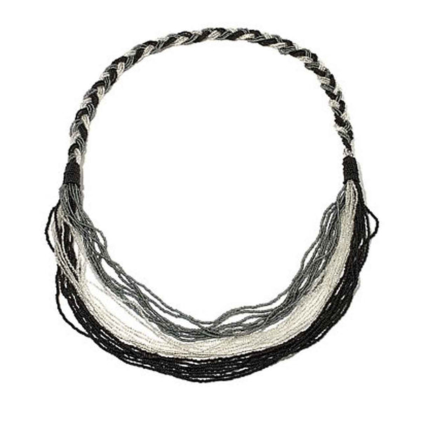 Black Potay Braided Waterfall Necklace