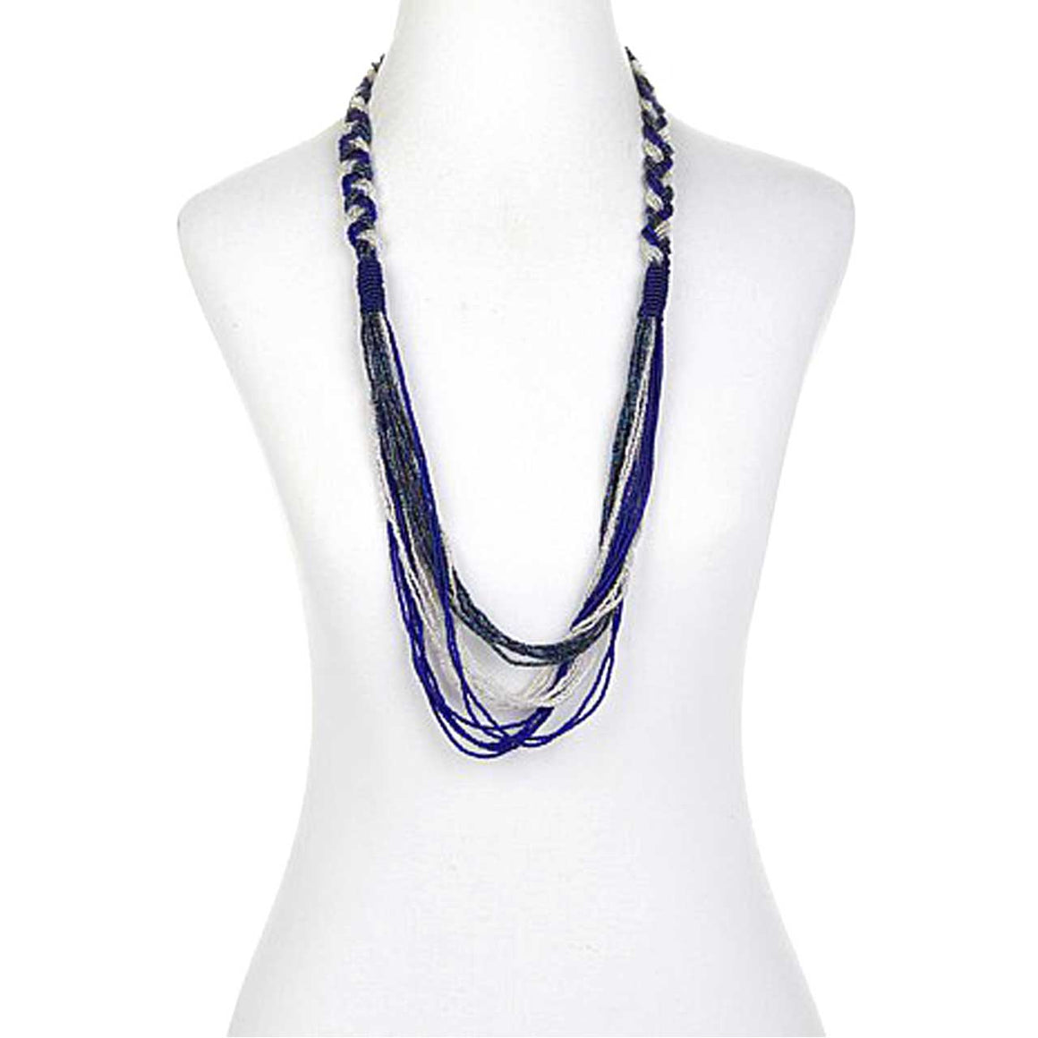 Blue Potay Braided Waterfall Necklace