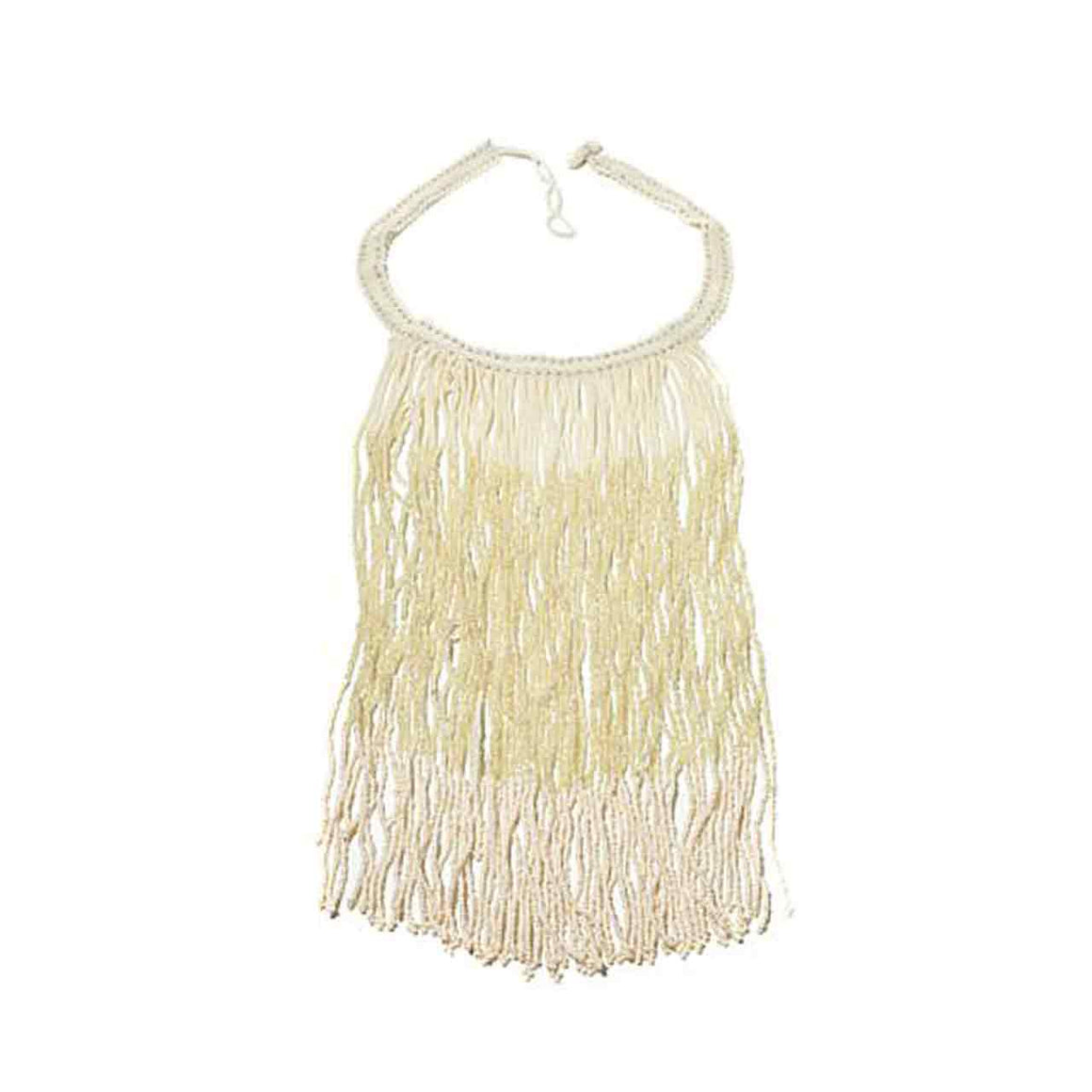 Cream Colour Potay Fringe Necklace