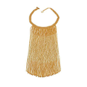 Gold Colour Potay Fringe Necklace