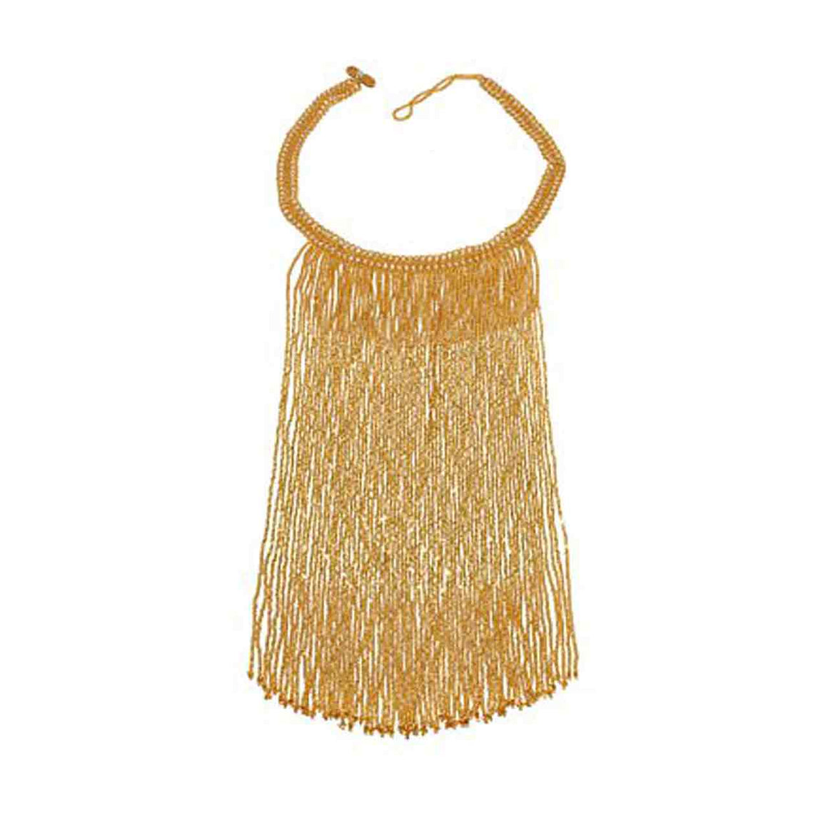 Gold Colour Potay Fringe Necklace