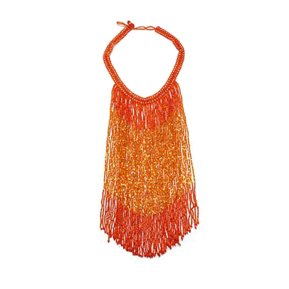 Orange Potay Fringe Necklace